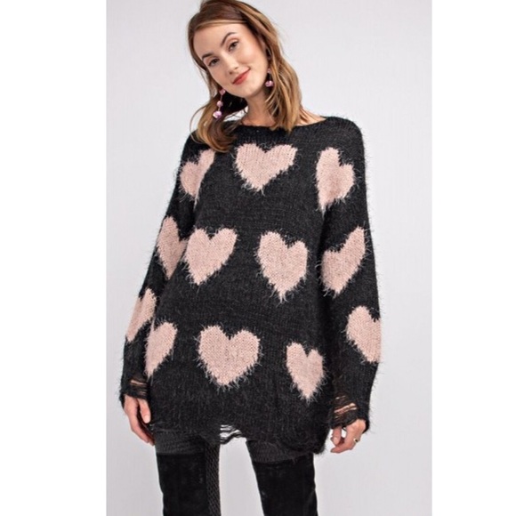 Host Pick 🥇Heart Mohair Distressed Sweater - Picture 3 of 4